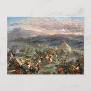 Eugene Delacroix - Botzaris Surprises the Turkish Postcard