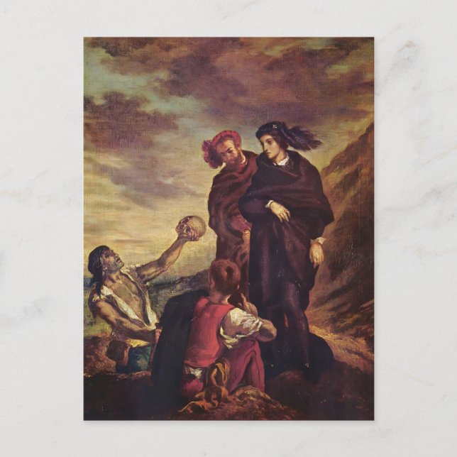 Eugene Delacroix- Hamlet & Horatio in the cemetery Postcard (Front)