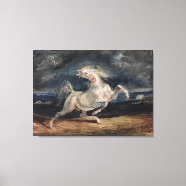 Eugene Delacroix Horse Frightened by Lightning Canvas Print (Front)