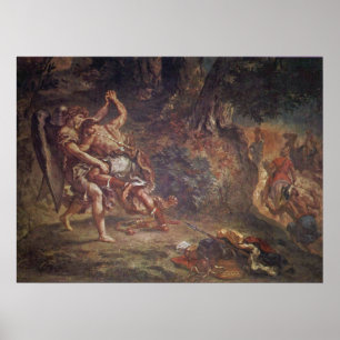 Eugene Delacroix - Jacob wrestling with angel Poster