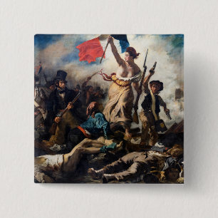Eugene Delacroix - Liberty Leading The People 15 Cm Square Badge