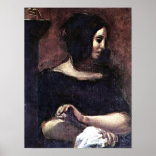 Eugene Delacroix - Portrait of George Sand Poster