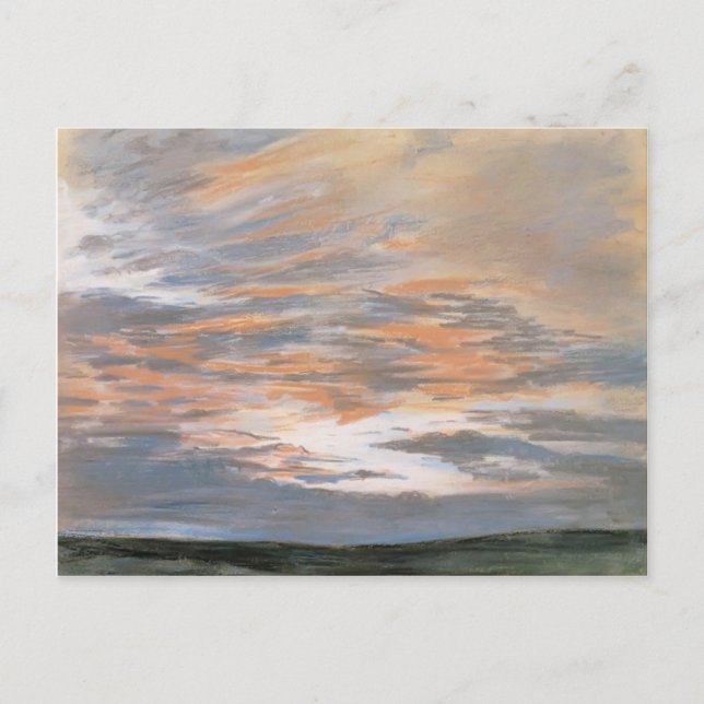 Eugene Delacroix- Study of the Sky at Sunset Postcard (Front)