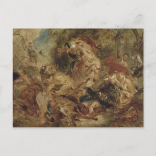 Eugene Delacroix - The Lion Hunt Postcard