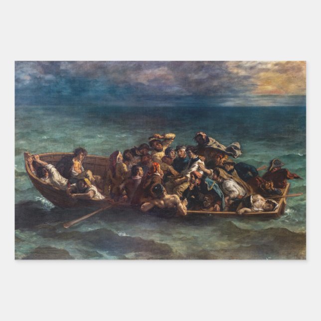Eugene Delacroix - The Shipwreck of Don Juan Wrapping Paper Sheet (Front)