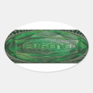 Eugene emerald oval sticker