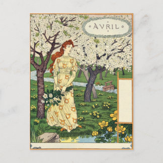 Eugène Grasset avril Postcard