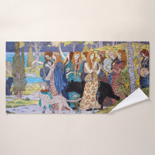 Eugene Grasset - Harmony Decorative Panel Bath Towel Set