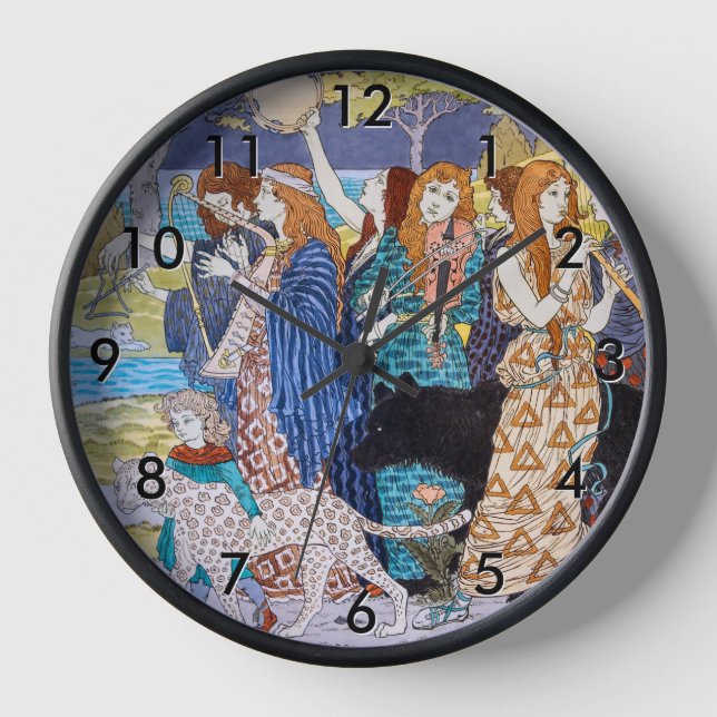 Eugene Grasset - Harmony Decorative Panel Clock (Front)