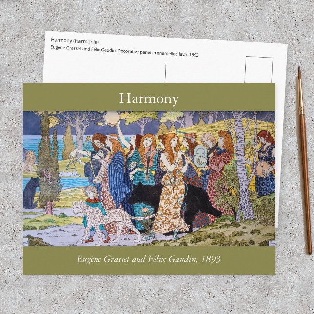 Eugene Grasset - Harmony Decorative Panel Postcard (Creator Uploaded)