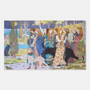 Eugene Grasset - Harmony Decorative Panel Rectangular Sticker