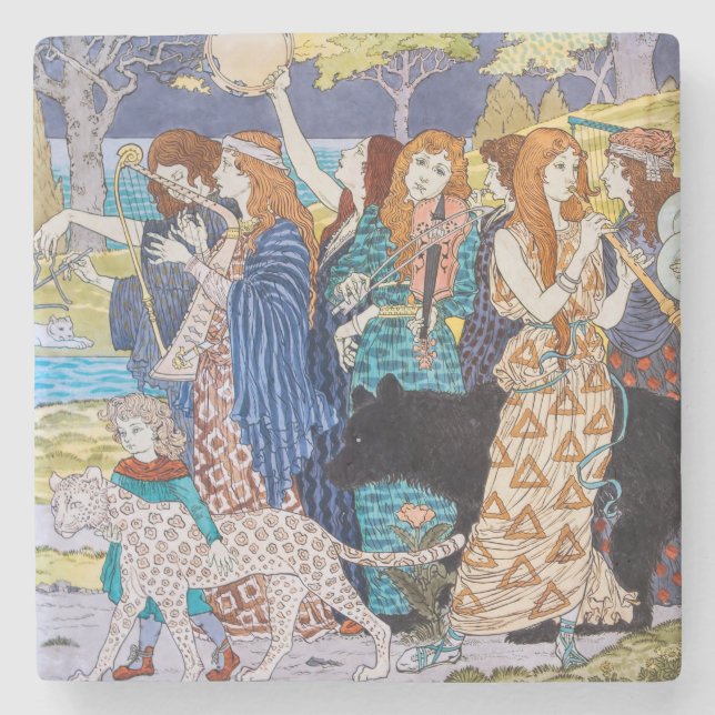 Eugene Grasset - Harmony Decorative Panel Stone Coaster (Front)