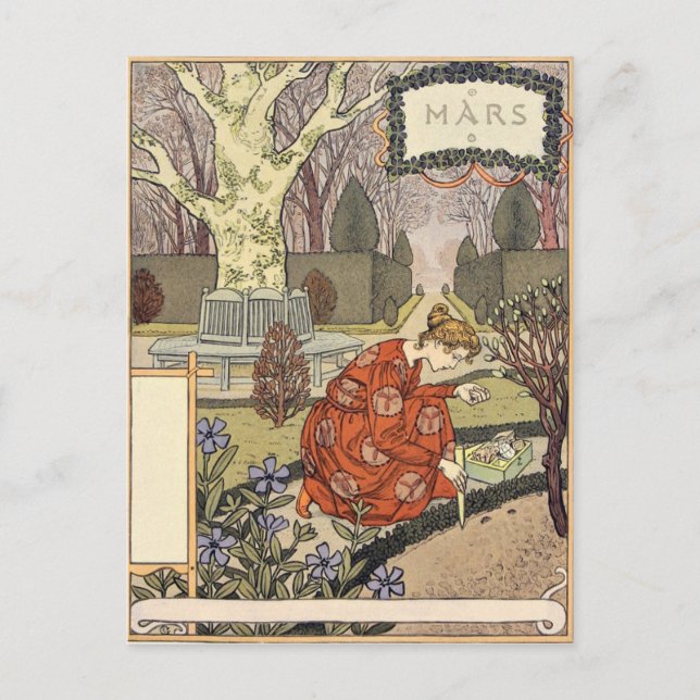 Eugène Grasset mars Postcard (Front)