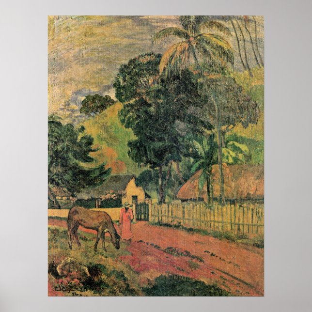 Eugene H Paul Gauguin - Horse on the way Poster (Front)