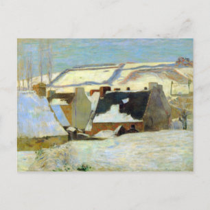 Eugène Henri Paul Gauguin - Breton Village in Snow Postcard