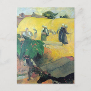 Eugène Henri Paul Gauguin - Harvest In Brittany Postcard