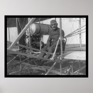 Eugene Lefebvre Seated at his Aeroplane 1909 Poster