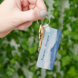 "Eugene, Oregon" Keychain Two-Sided