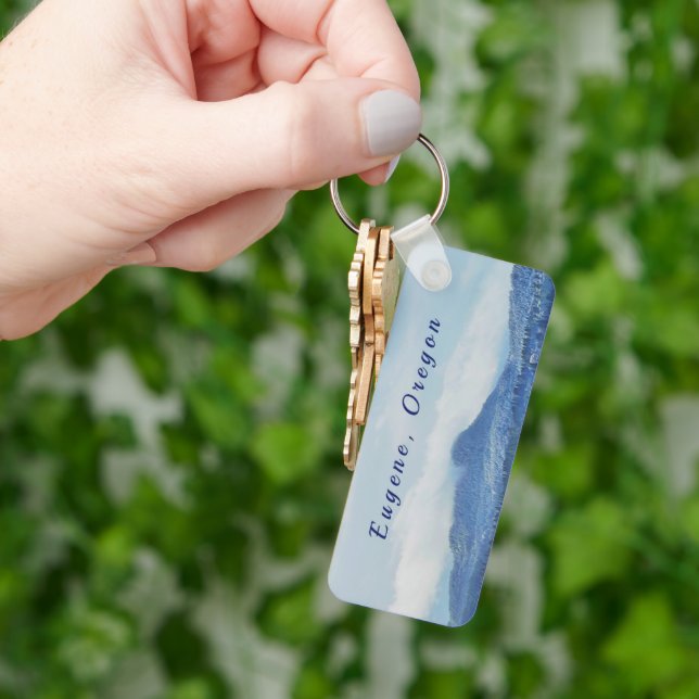 "Eugene, Oregon" Keychain Two-Sided (Hand)