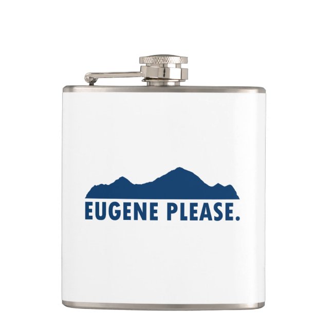 Eugene Oregon Please Hip Flask (Front)