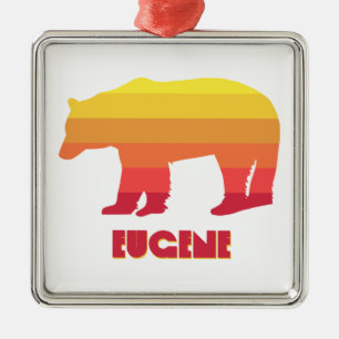 Eugene Oregon Rainbow Bear Metal Tree Decoration
