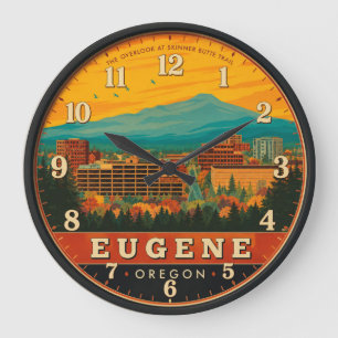 Eugene Oregon Skyline Skinner Butte Trail View Large Clock