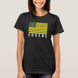 Eugene Oregon USA Flag GreenYellow Eugene OR Ameri T-Shirt