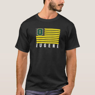 Eugene Oregon USA Flag GreenYellow Eugene OR Ameri T-Shirt