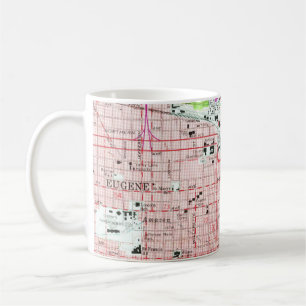 Eugene University of Oregon Vintage Map Coffee Mug