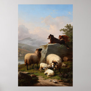  Eugene Verboeckhoven, Guarding the Flock Poster