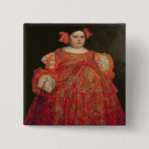 Eugenia Martinez Vallejo, called La Monstrua (oil 15 Cm Square Badge