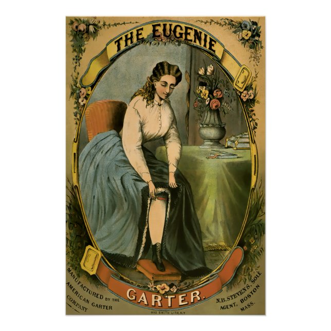 EUGENIE Garter Advertisement c. 1840 Poster (Front)