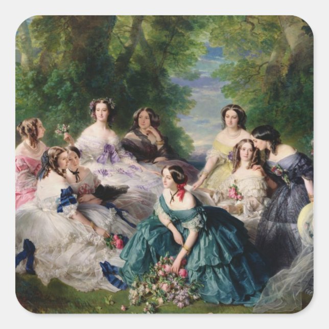 Eugenie Surrounded by her Ladies-in-Waiting Square Sticker (Front)