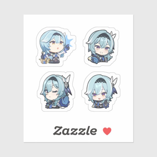Eula Genshin Impact 4 Pack Sticker Sheet (Sheet)