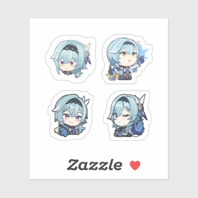 Eula Genshin Impact 4 Pack Sticker Sheet Extra Pac (Sheet)