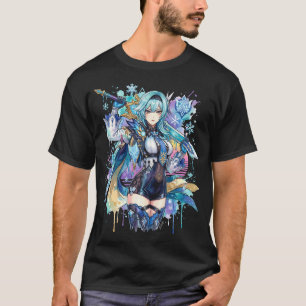 Eula Lawrence Genshin Vaporwave CRT Low-Res Aesthe T-Shirt