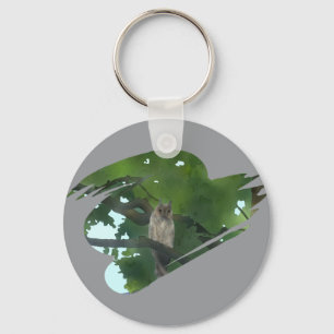 Eule im Baum Key Ring