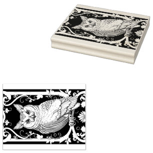 Eule mit Ornamenten Rubber Stamp