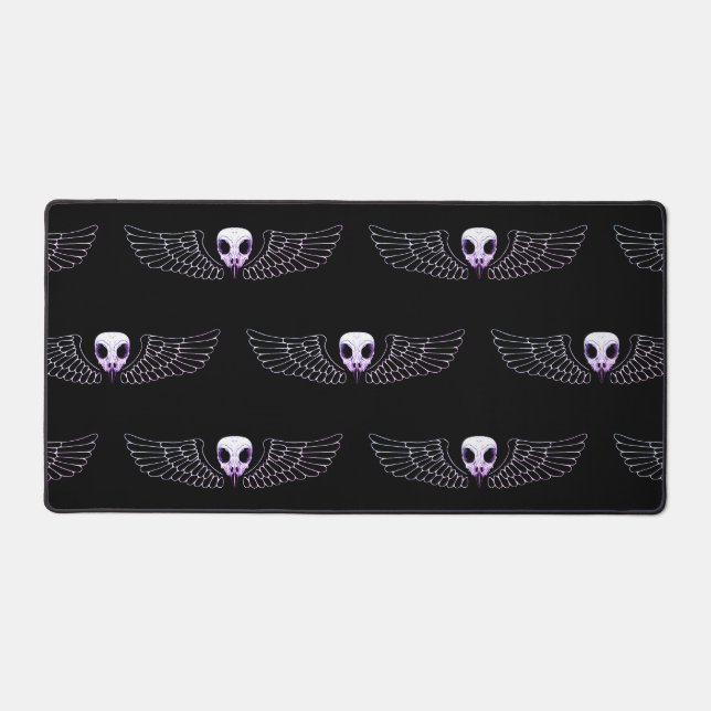 Eulentotenkopf with wings desk mat (Front)