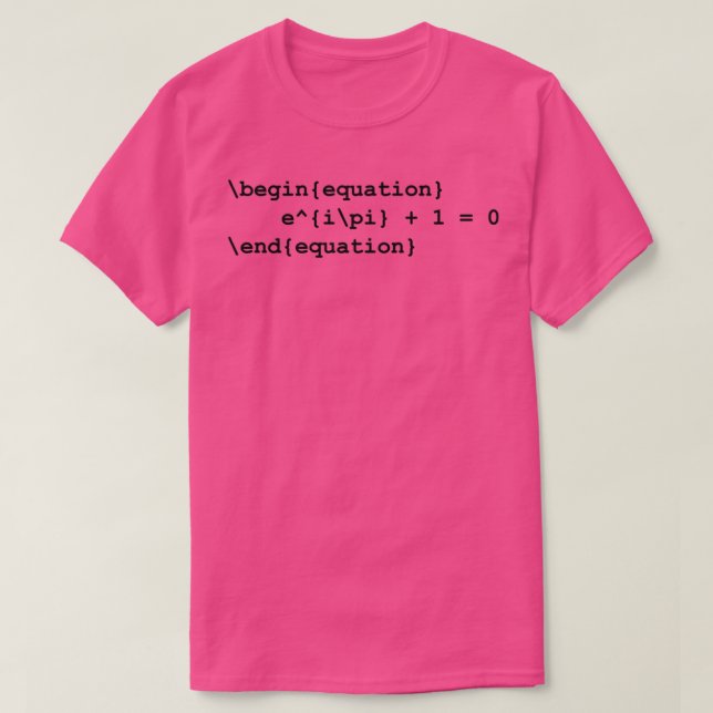 Euler identity  LaTeX code  T-Shirt (Design Front)