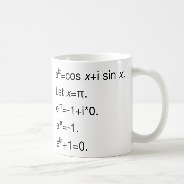 Euler's Formula, Derivation of Identity Coffee Mug (Right)