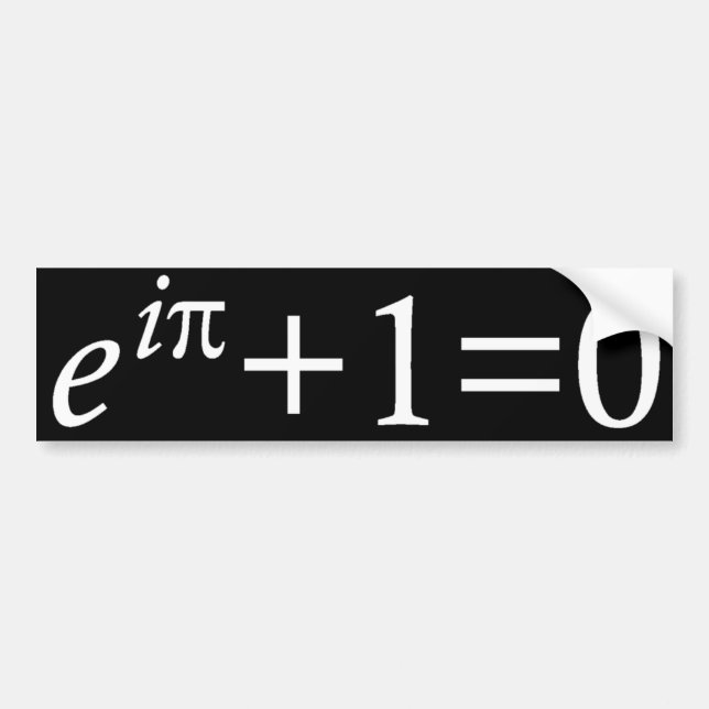 Euler's Identity Bumper Sticker (Front)