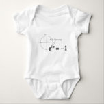 Euler's Identity Math Formula Baby Bodysuit<br><div class="desc">Euler's Identity is a mathematical formula which produces a simple relation between 4 of the most important mathematical constants: Euler's number e,  pi,  the imaginary unit i and 1. A real geek shirt.</div>