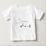 Euler's Identity Math Formula Baby T-Shirt<br><div class="desc">Euler's Identity is a mathematical formula which produces a simple relation between 4 of the most important mathematical constants: Euler's number e,  pi,  the imaginary unit i and 1. A real geek shirt.</div>