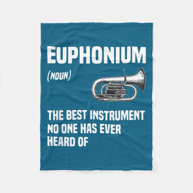 Euphonium Brass Instrument Marching Band Artwork Fleece Blanket (Front)