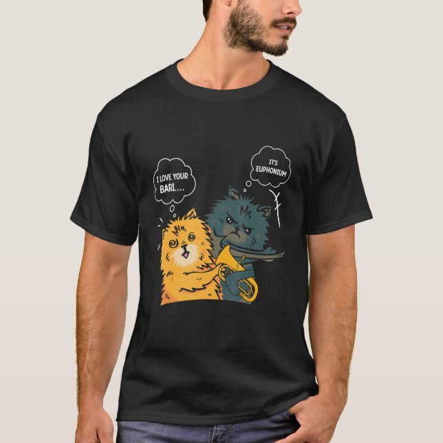 Euphonium Cat Slapping Euphoniumist T-Shirt (Front)