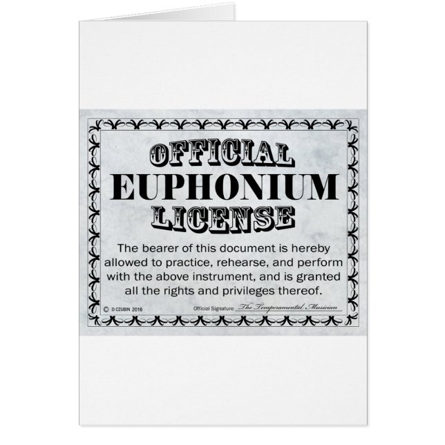 Euphonium License (Front)
