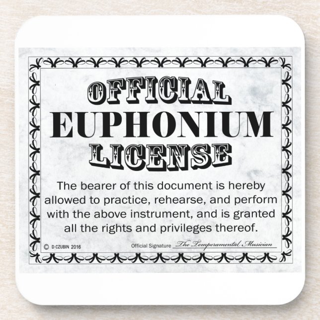 Euphonium License Coaster (Front)