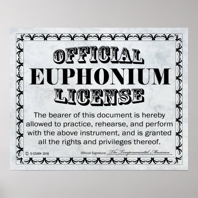 Euphonium License Poster (Front)