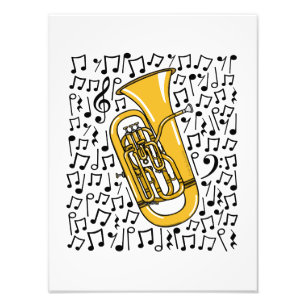 Euphonium Musical Notes Brass Musician Photo Print
